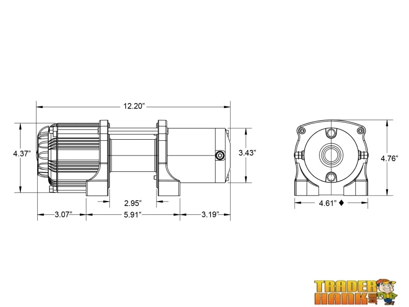 2500 lb. UTV/ATV Winch (With Wireless Remote & Synthetic Rope) | UTV ACCESSORIES - Free shipping