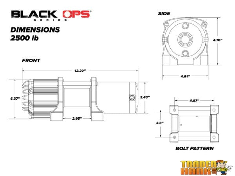 2500 lb. UTV/ATV Winch (With Wireless Remote & Synthetic Rope) | UTV ACCESSORIES - Free shipping