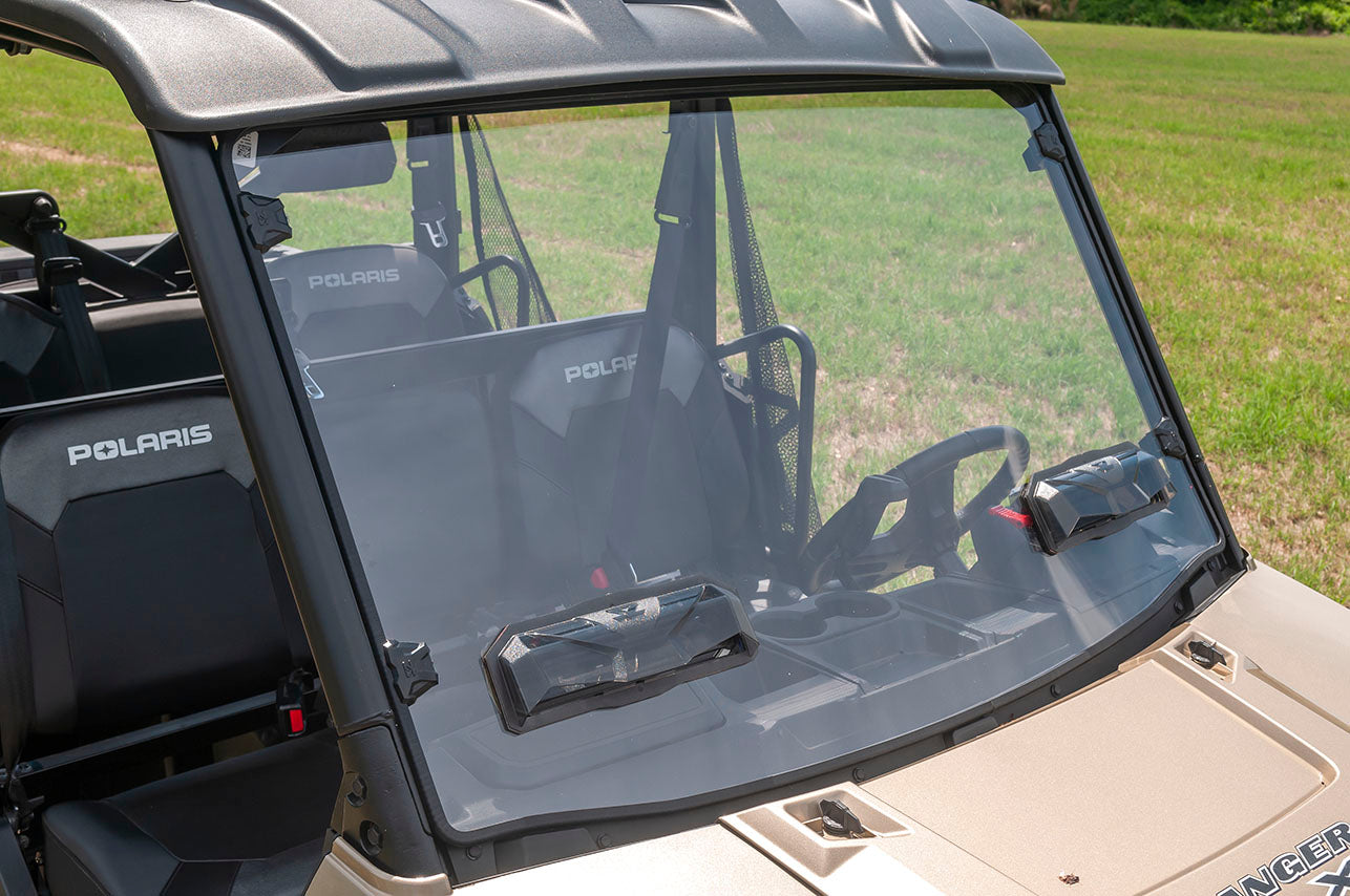 Polaris Ranger Midsize EV/ION/ETX Seizmik Toolless Versa - Vent Hard Coated Front Windshield | Free shipping