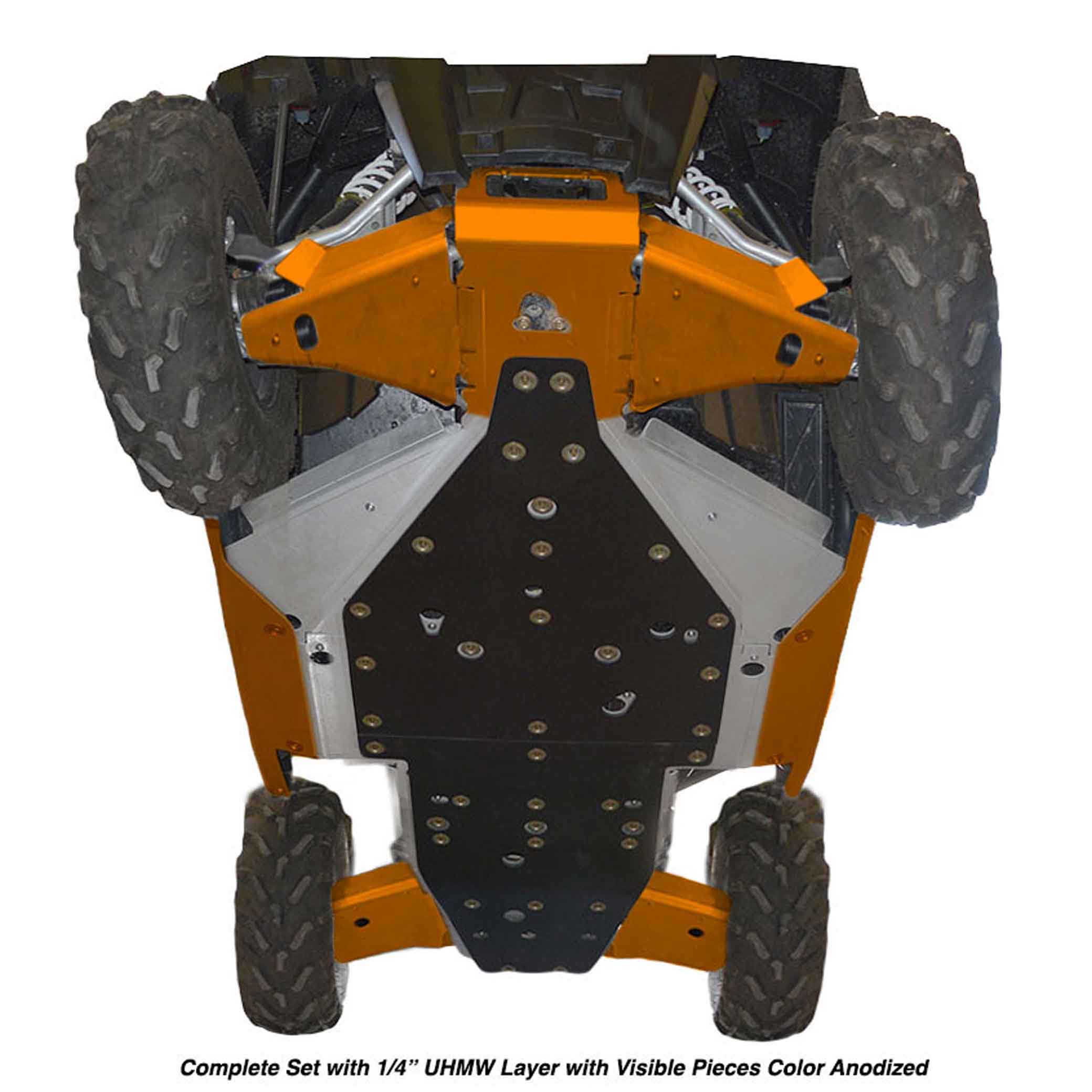 Polaris RZR-S 900 Ricochet 10-Piece Complete Aluminum or UHMW Skid Plate Set