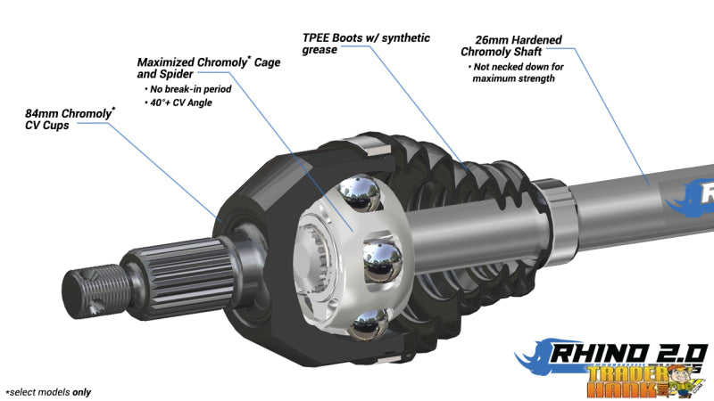 Can-Am Defender HD10 Long-Travel Kit Axle, Rhino 2.0 | UTV Accessories - Free shipping
