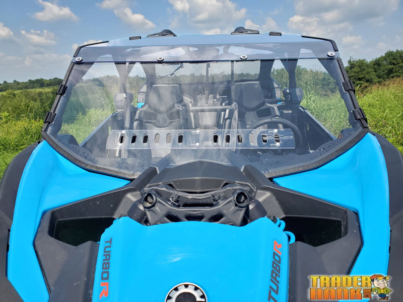 Can-Am Maverick X3 - 2 Pc Windshield with Clear Visor w/Hard Coat Vent and Clamp Options | UTV Accessories - Free shipping