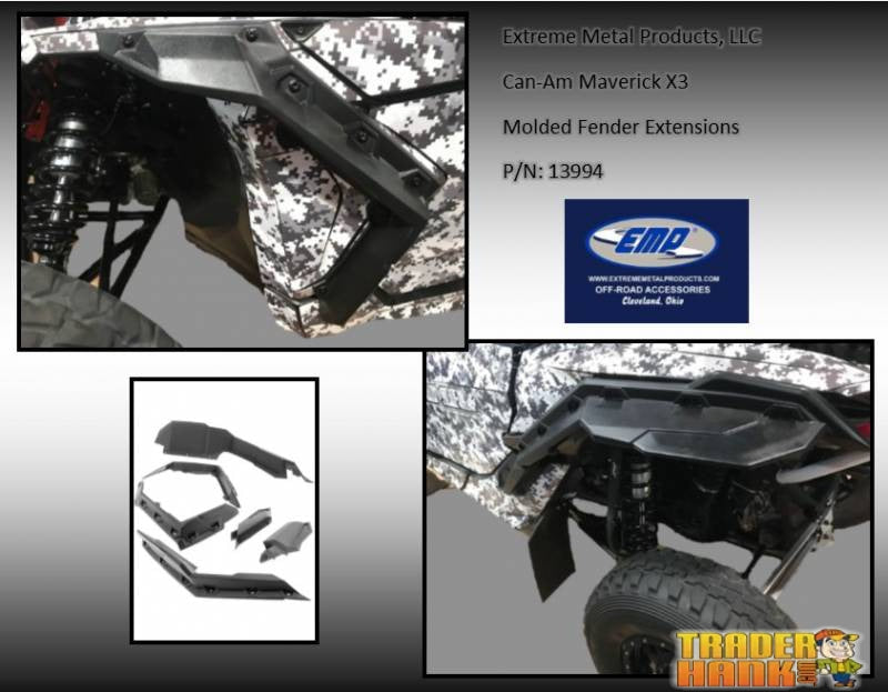 Can-Am Maverick X3 Wide Molded Fenders/Fender Flares | Free shipping