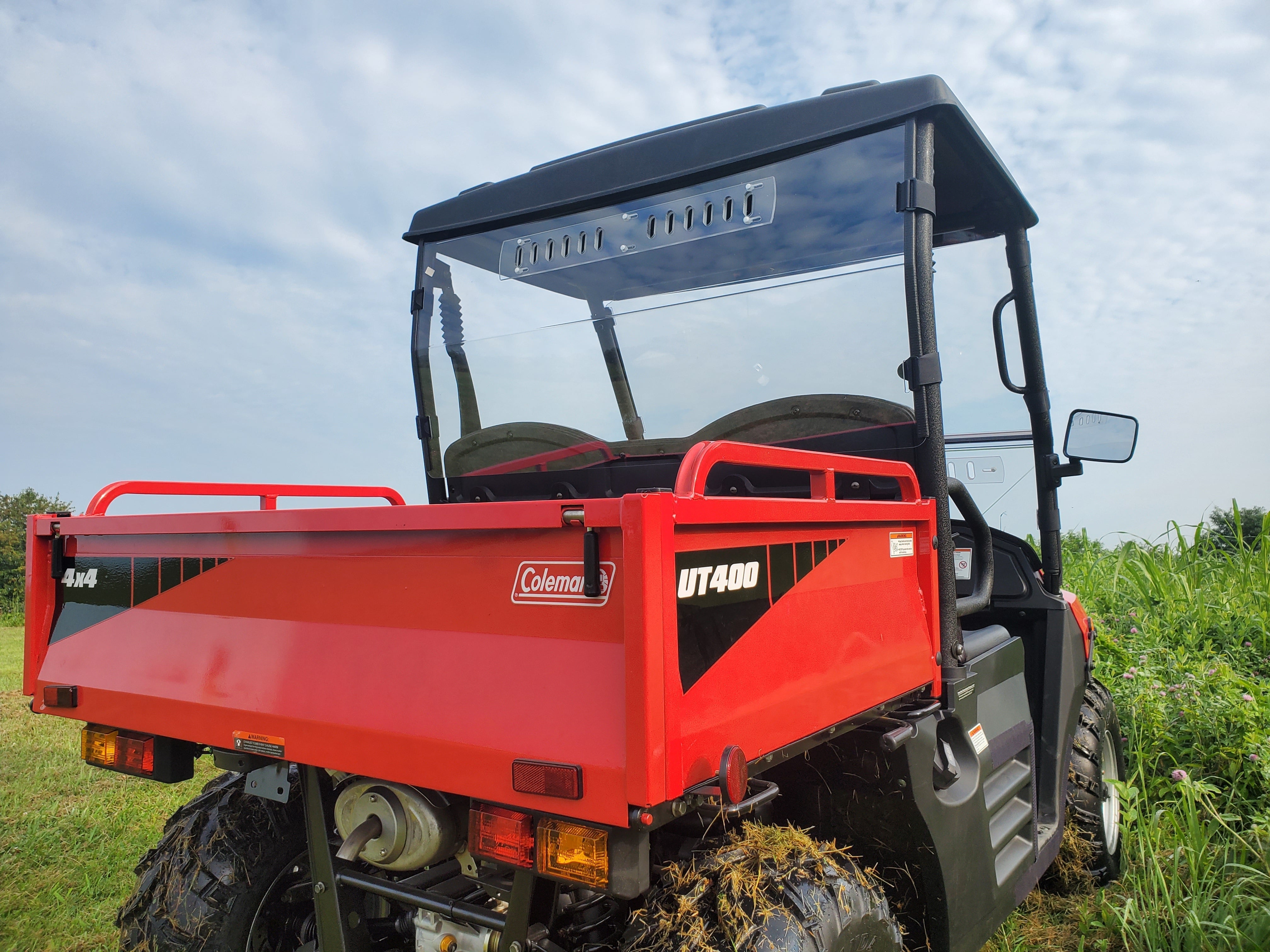 Coleman UT400/HiSun HS 400 - 1 Pc Lexan Back Panel w/Clamp and Vent Options