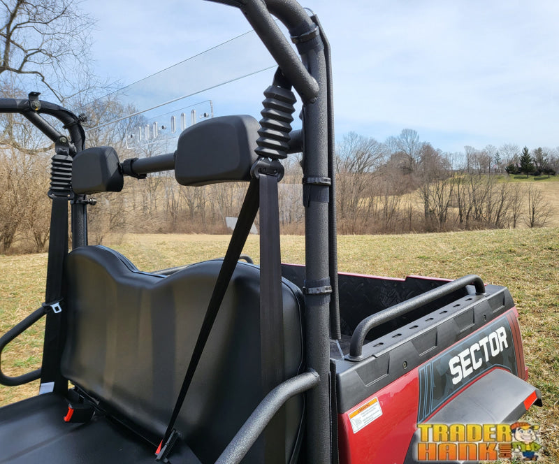HiSun Sector 450 - 1 Pc Lexan Back Panel w/Vent Clamp and Soft Lower Panel Options | UTV Accessories - Free shipping