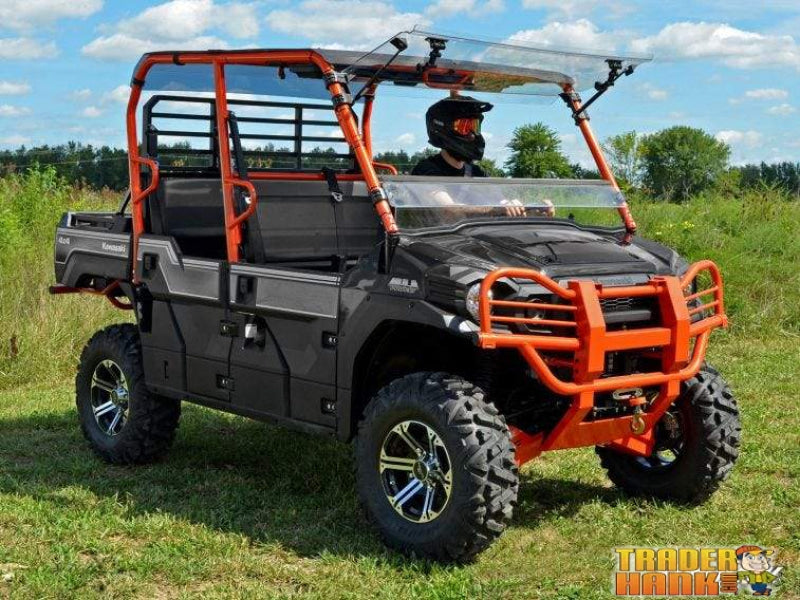 Kawasaki Mule Pro Scratch Resistant Flip Windshield | Free shipping