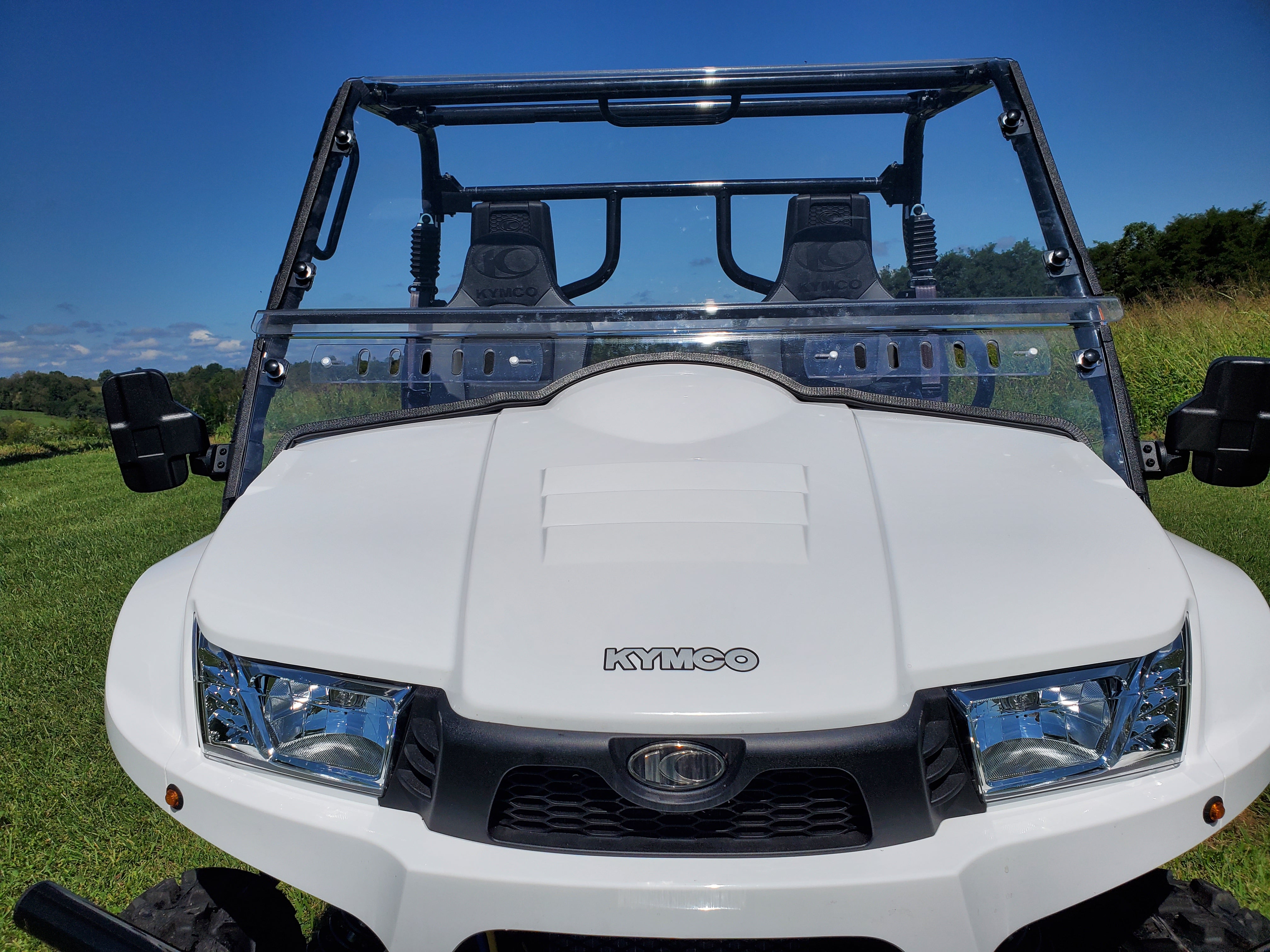 Kymco 700 (2018+) - 2 Pc Scratch-Resistant Windshield with Vent and Clamp Options