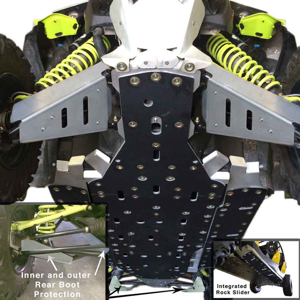 Can-Am Maverick X-DS Turbo Ricochet 9-Piece Complete Aluminum Skid Plate Set