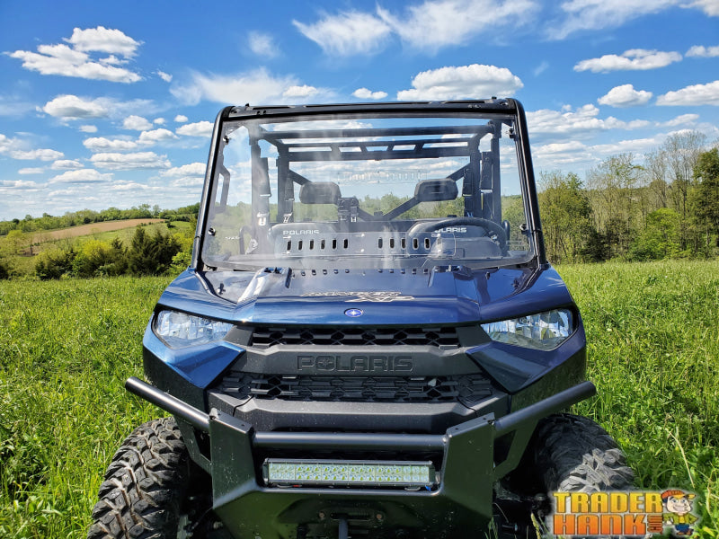 Polaris Ranger Crew 1000 -1 Pc Windshield w/Clamp Vent and Hard Coat Options | UTV Accessories - Free shipping