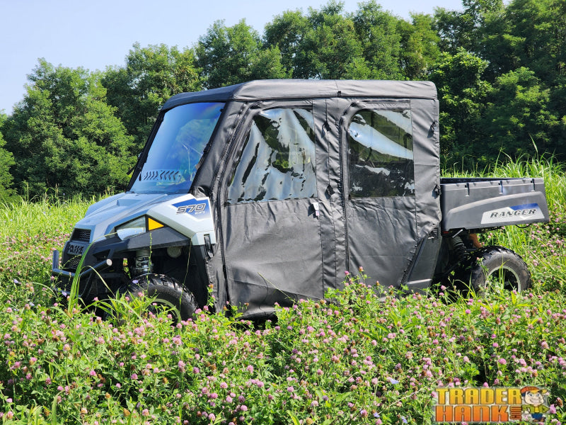 Polaris Ranger Crew 570 Mid Size - 4 Passenger - BLACK - Full Cab Enclosure for Hard Windshield | UTV Accessories - Free shipping