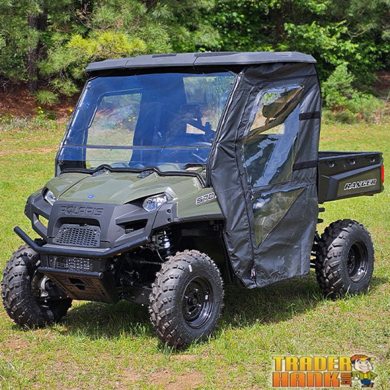 Polaris Ranger Full Size 570 (Round Bars) Soft Door Rear Window Combo with Zipper | Free shipping