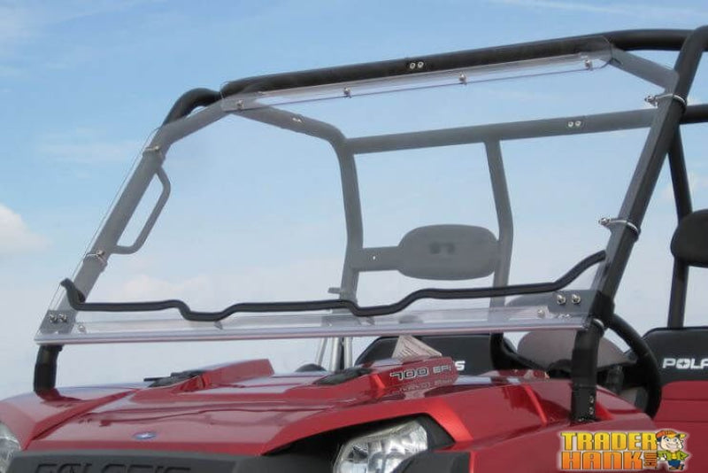 Polaris Ranger XP 700/800 Folding Hard Windshield 2009-2014 | RANGER-WINDSHIELD-FRONT-FLIP-FOLD-XP-700-XP-800-FULLSIZE-ROUND-BARS-09-14 -