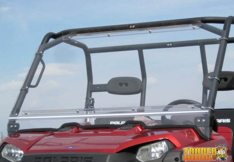 Polaris Ranger XP 700/800 Folding Hard Windshield 2009-2014 | RANGER-WINDSHIELD-FRONT-FLIP-FOLD-XP-700-XP-800-FULLSIZE-ROUND-BARS-09-14 -