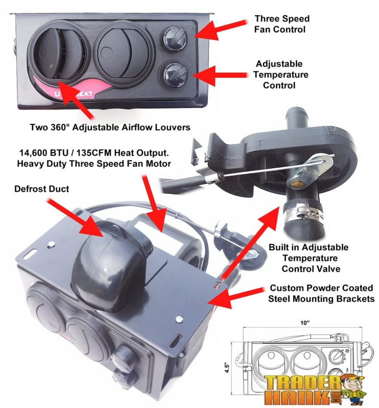 Polaris RZR 570/800 without Electric Power Steering Ice Crusher Cab Heater Kit | UTV ACCESSORIES - Free shipping