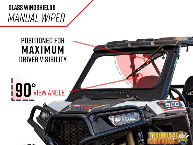 Polaris RZR Trail S 900 Glass Windshield | UTV Accessories Super ATV Windshields - Free shipping