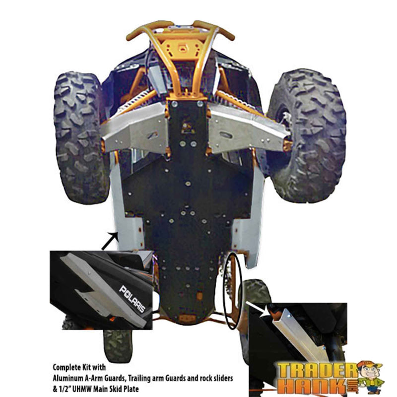 Polaris RZR XP 1000 High-Lifter Ricochet 10-Piece Complete Aluminum or UHMW Skid Plate Set 2015-2021 | Free shipping
