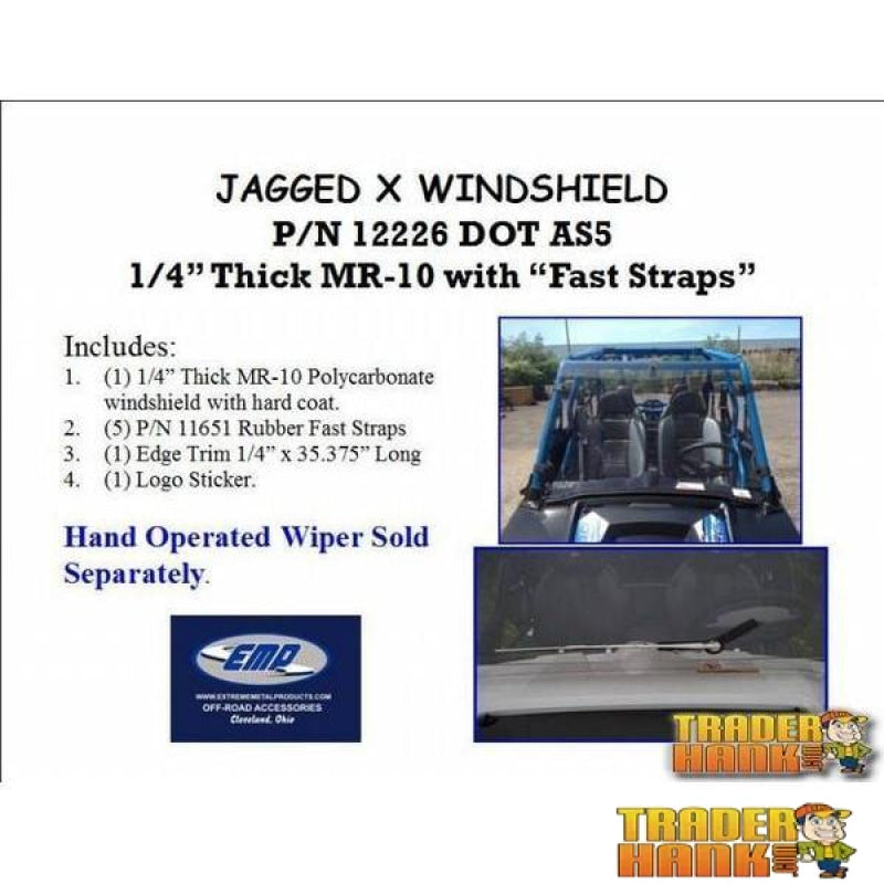 Polaris RZR XP H.O. Jagged X Edition Hard Coat Full Windshield | UTV ACCESSORIES - Free Shipping