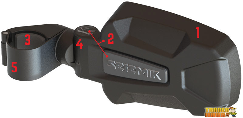 Pursuit Side View Mirrors for Polaris Pro-Fit and Can-Am Profiled | Free shipping