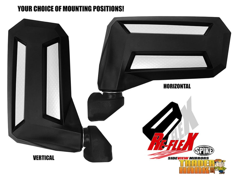 RE-FLEX ADJUSTABLE SIDE MIRRORS W/1.75 CLAMP (PAIR) | UTV ACCESSORIES - Free shipping