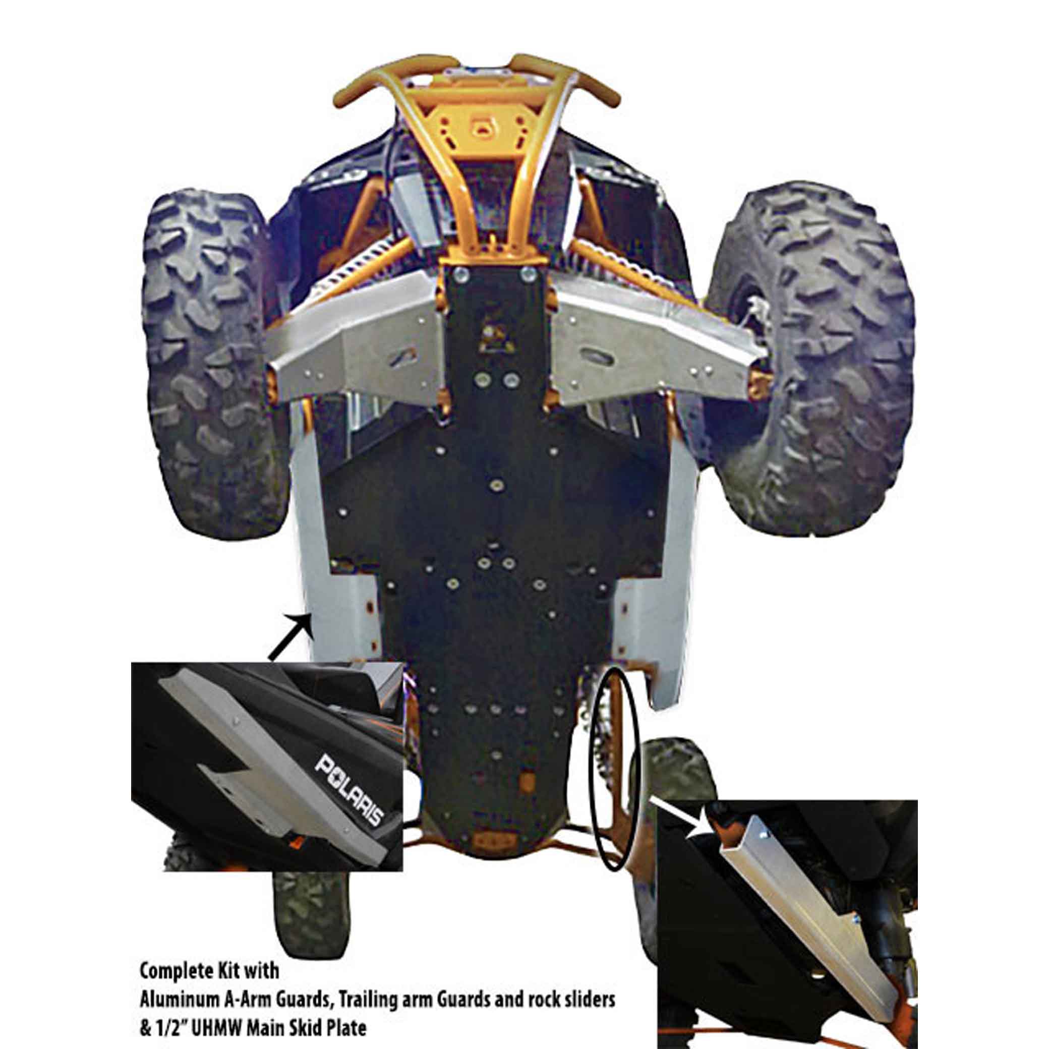 RZR XP 1000 Desert Edition Ricochet 10-Piece Complete Aluminum or UHMW Skid Plate set