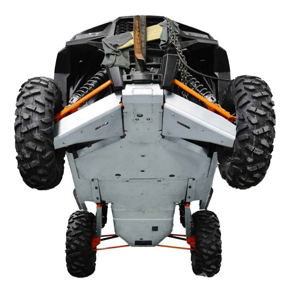 Polaris RZR XP Turbo EPS Ricochet 10-Piece Complete Aluminum or UHMW Skid Plate Set