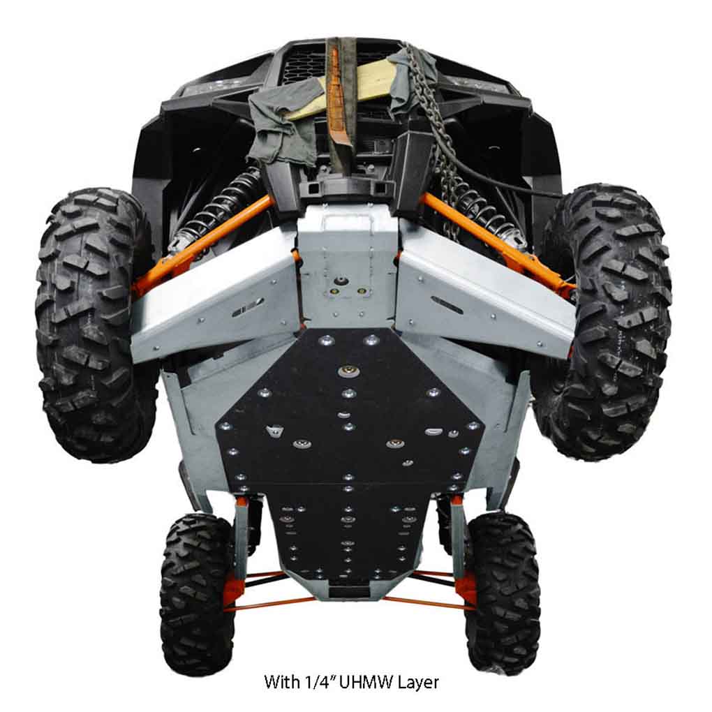 Polaris RZR XP Turbo EPS Ricochet 10-Piece Complete Aluminum or UHMW Skid Plate Set