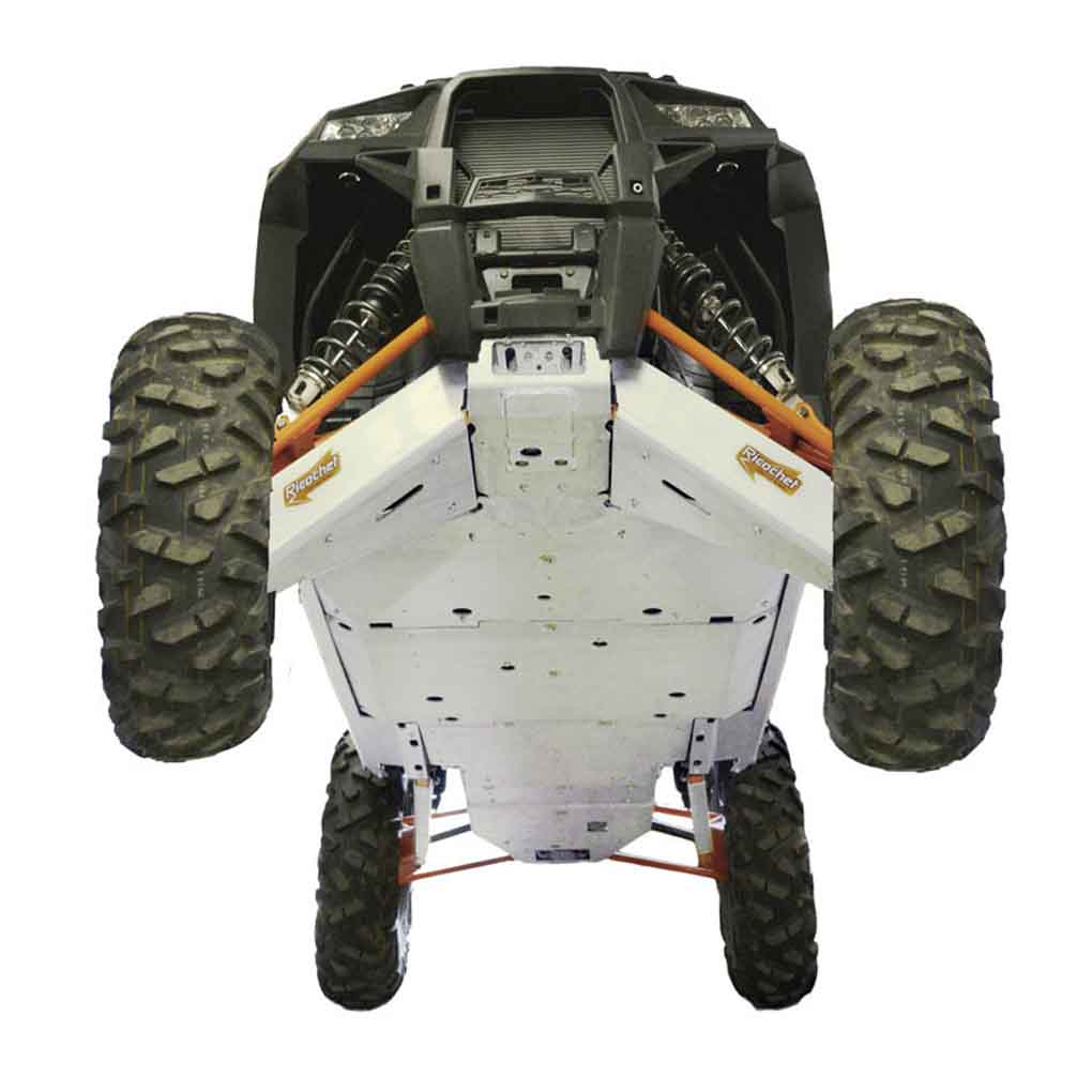 Polaris RZR XP-4 Turbo EPS Ricochet 11-Piece Complete Aluminum or UHMW Skid Plate Set