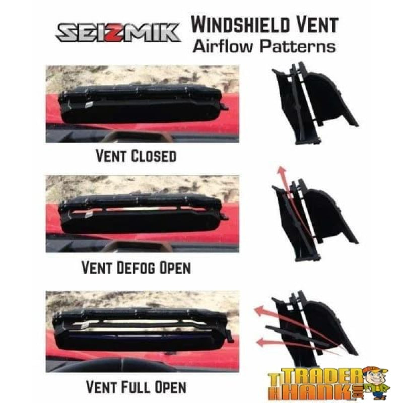 Seizmik Pro Fit Polaris Ranger XP 1000 Full Size Versa-Vent Windshield | UTV ACCESSORIES - Free Shipping
