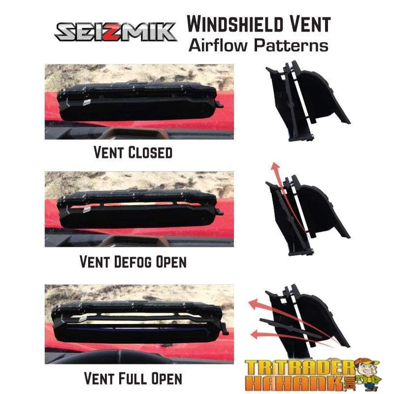 Seizmik Pro Fit Polaris Ranger XP 900 Full Size Versa-Vent Windshield | UTV ACCESSORIES - Free Shipping