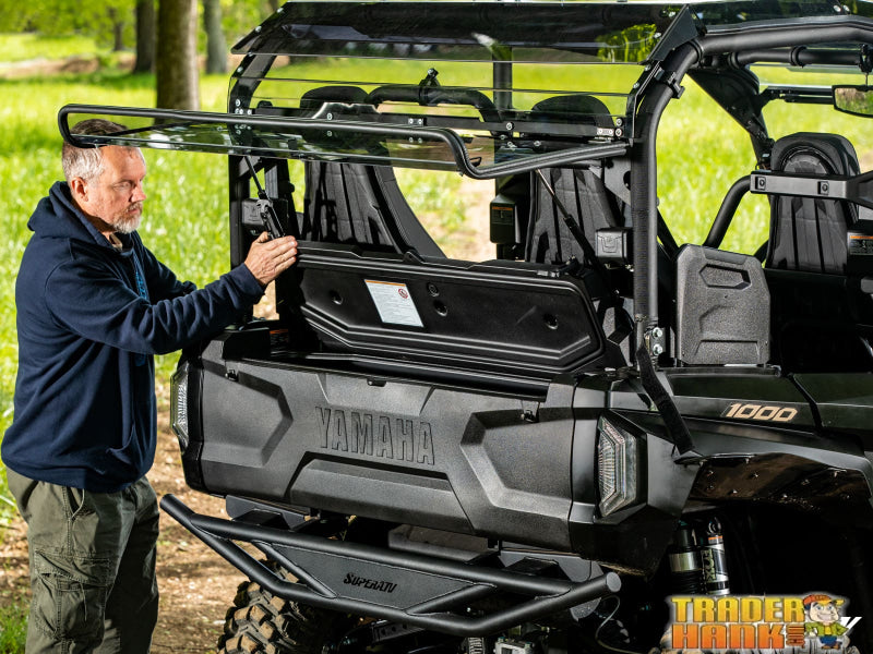 Yamaha Wolverine RMAX4 1000 Scratch-Resistant Rear Flip Windshield | UTV Accessories - Free shipping