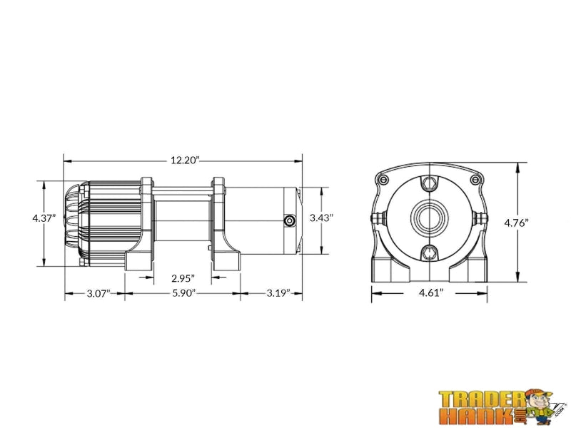 6000 lb. Black Ops UTV/ATV Synthetic Rope Winch | UTV ACCESSORIES - Free shipping