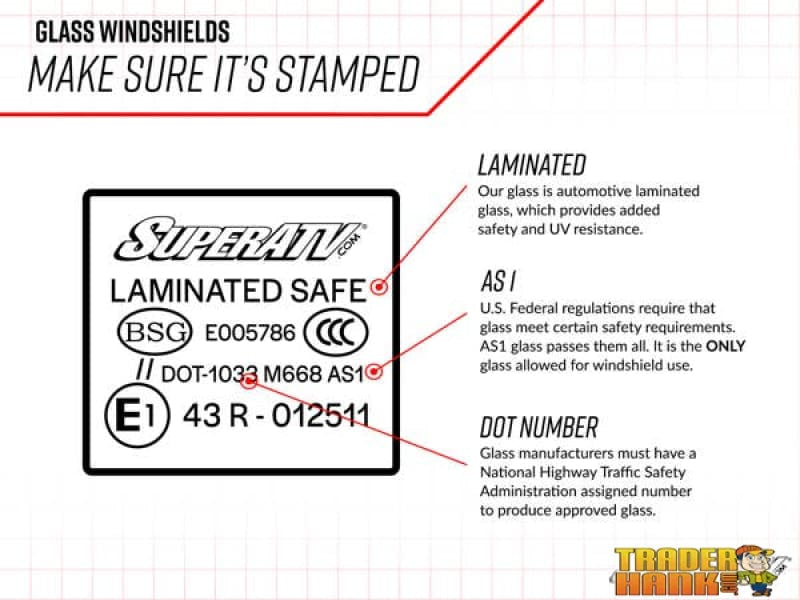 Can-Am Maverick Trail Glass Windshield | UTV ACCESSORIES - Free shipping