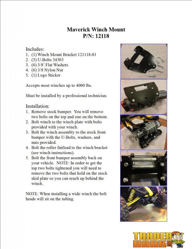 Can-Am Maverick Winch Mount | UTV ACCESSORIES - Free shipping