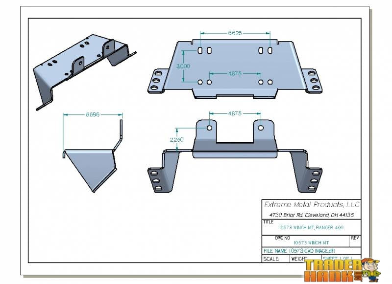 Polaris Mid-Size Ranger Winch Mounting Plate | UTV ACCESSORIES - Free shipping