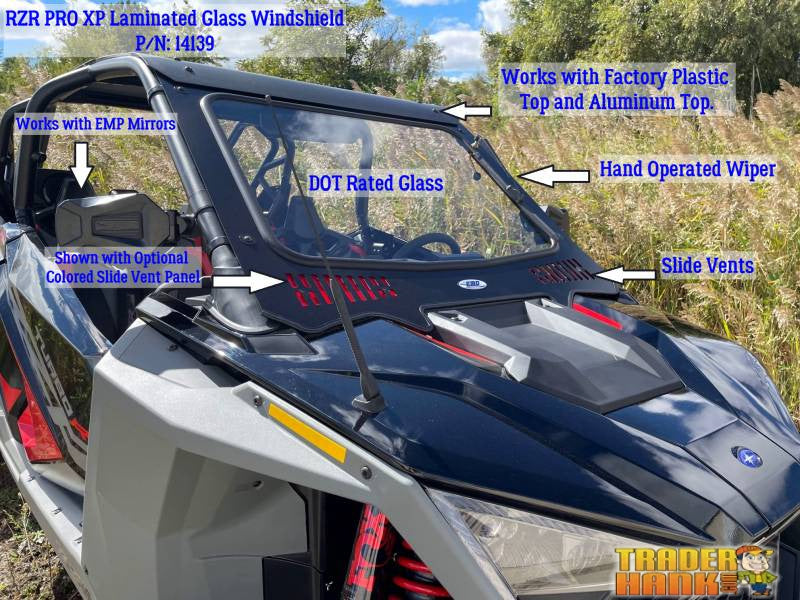 RZR PRO XP and Turbo R Laminated Glass Windshield | UTV Accessories - Free shipping