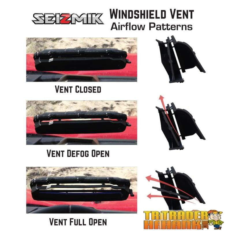 Seizmik Versa-Vent Polaris General Full Windshield - Hard Coated Poly | UTV ACCESSORIES - Free Shipping
