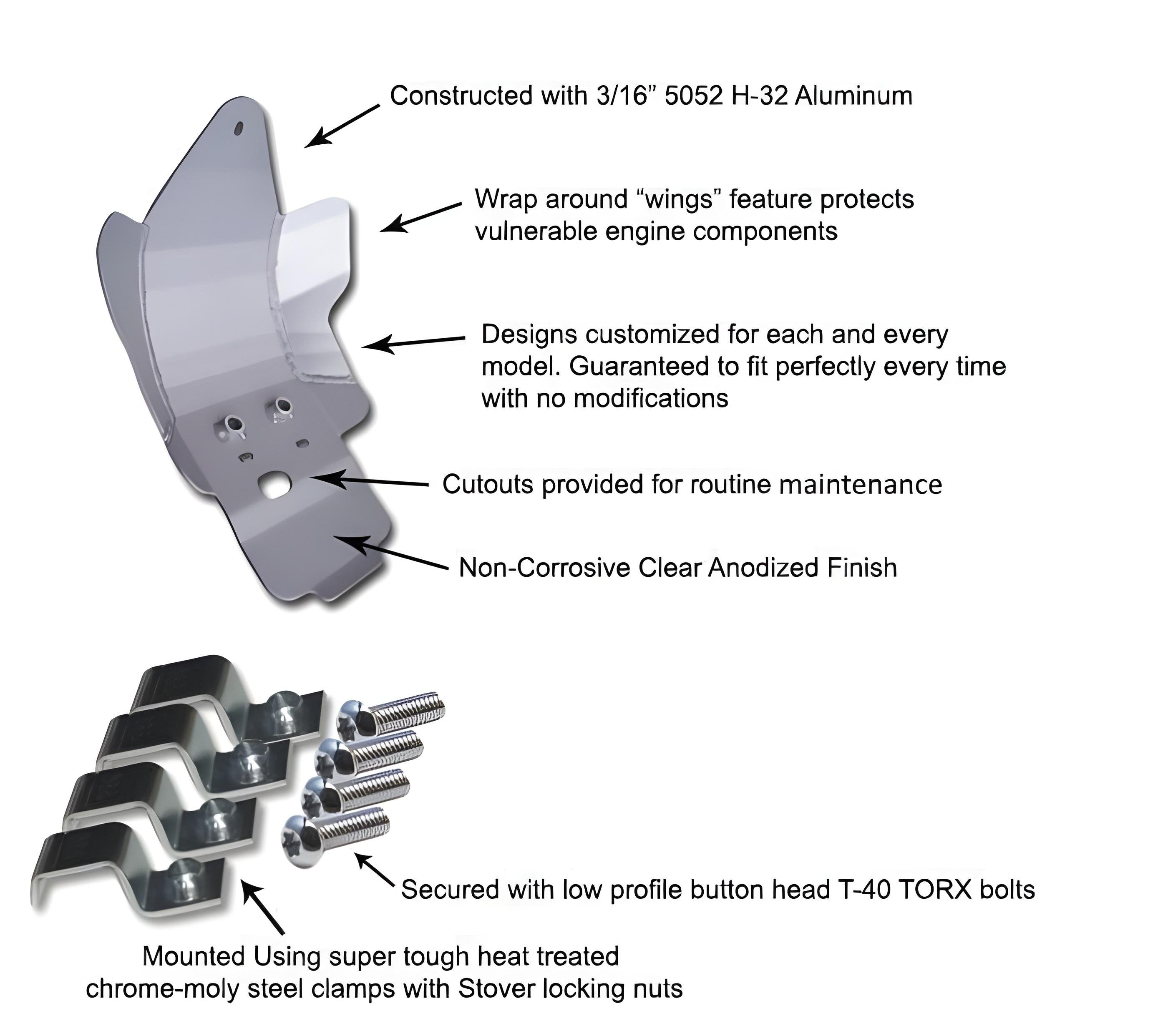 Honda CR80 Ricochet Aluminum Skid Plate