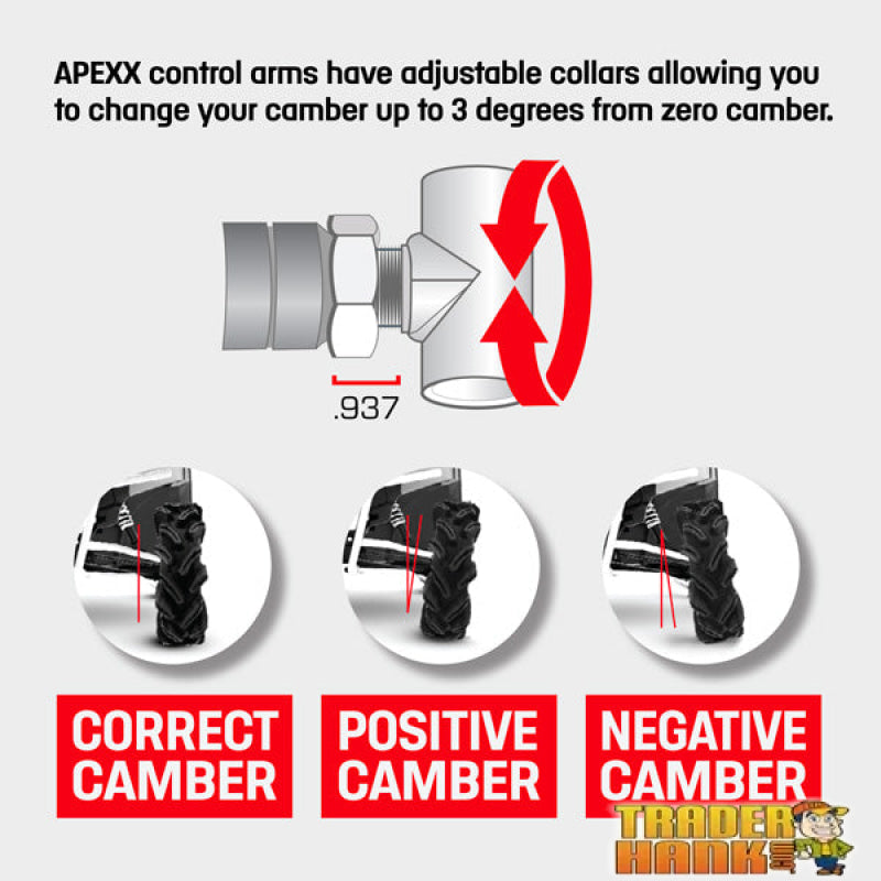 APEXX Upper & Lower Rear Control Arms Kawasaki Ridge | Free shipping