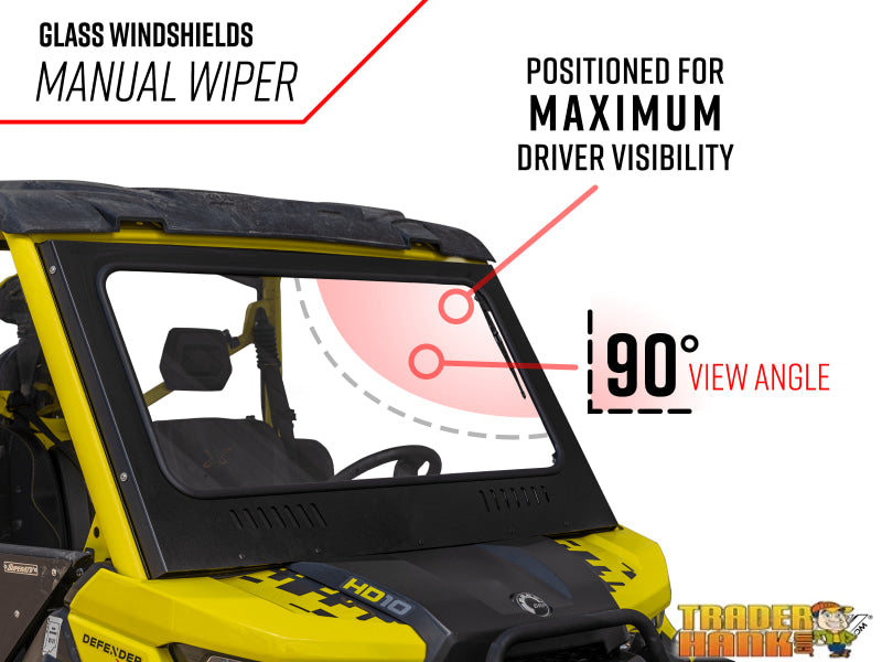 Can-Am Defender HD7 Glass Windshield | UTV Accessories - Free shipping