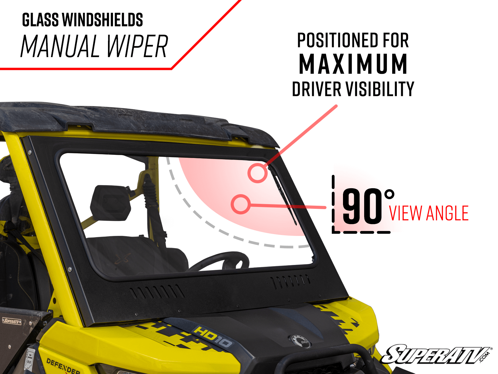 Can-Am Defender HD8 Glass Windshield
