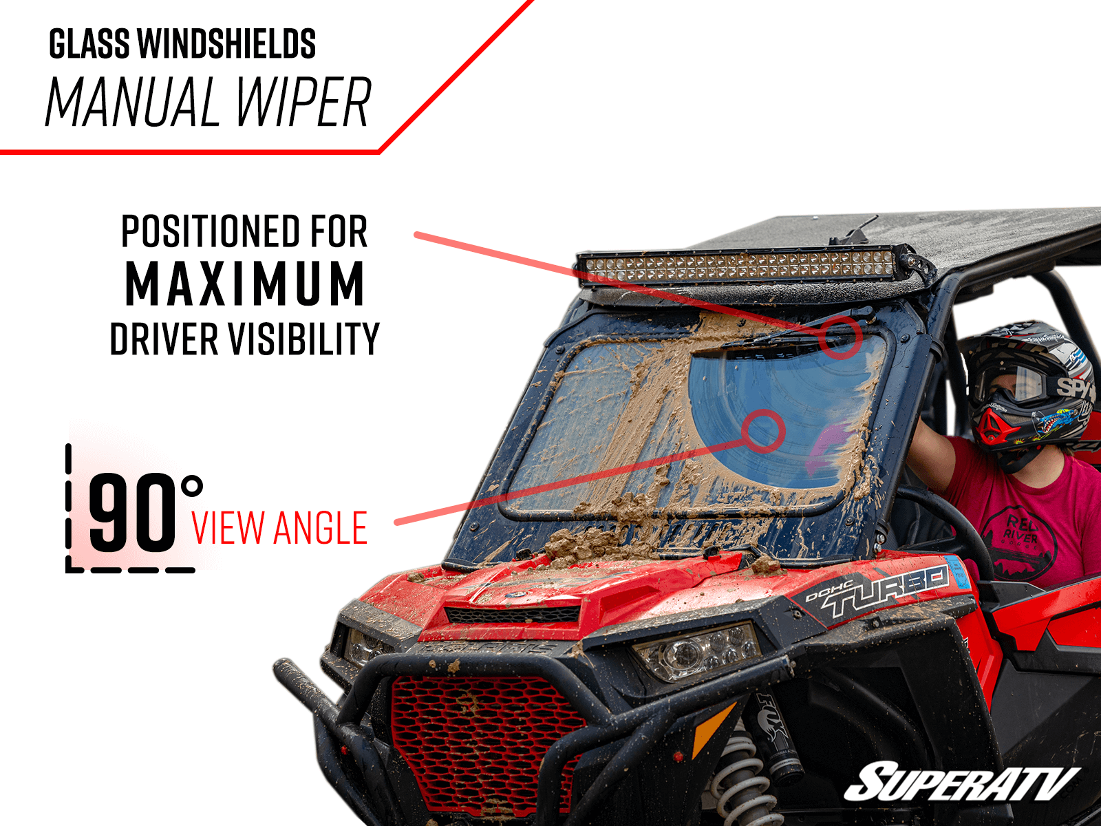Polaris Ranger 1000 Non-XP Glass Windshield DOT Approved