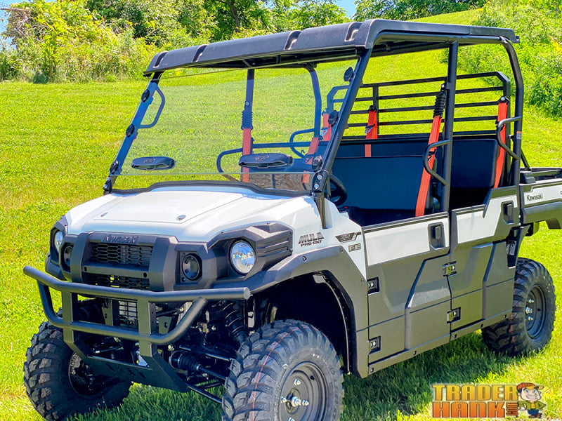 Kawasaki Mule Pro-FXR Full Scratch Resistant Windshield W/Dual Vents | Free shipping