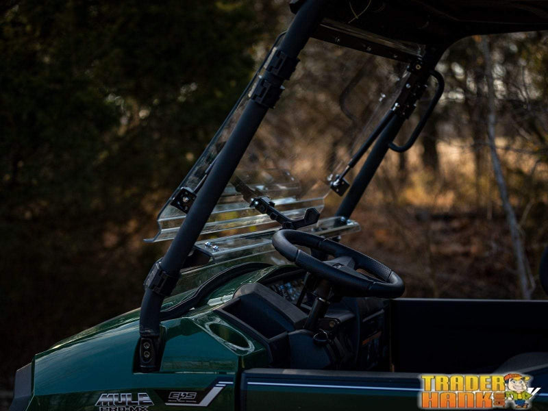Kawasaki MULE PRO-MX Scratch-Resistant Flip Windshield | SUPER ATV WINDSHIELDS - Free Shipping