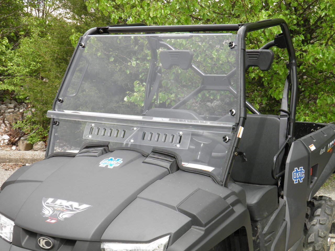 Kymco 450 - 2 Pc Scratch-Resistant Windshield with Vent and Clamp Options