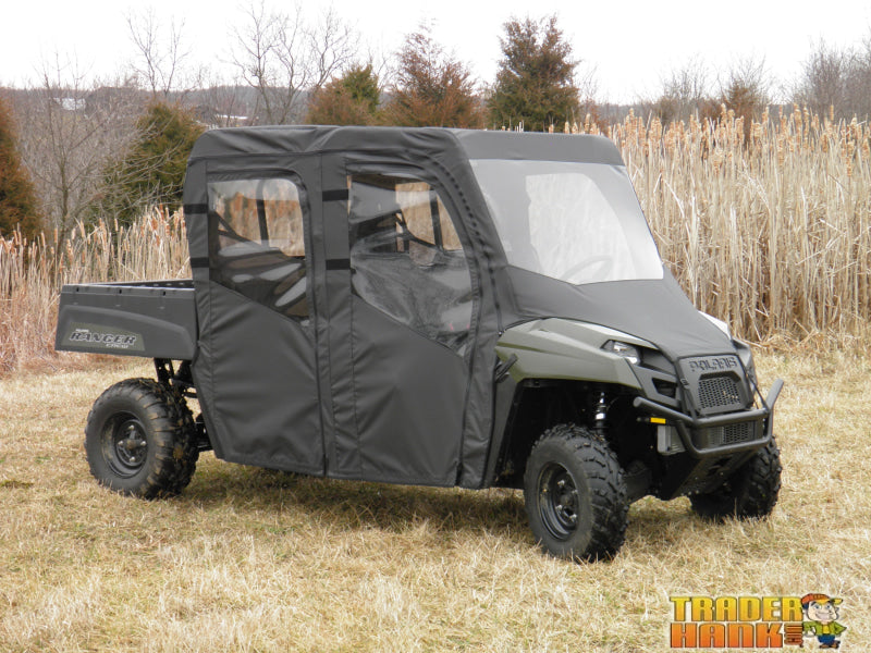 Polaris Ranger Crew 570 Mid Size - 4 Passenger - BLACK - Full Cab Enclosure with Vinyl Windshield | UTV Accessories - Free shipping
