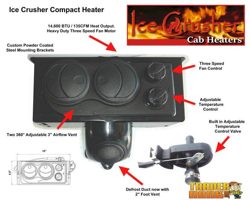 Polaris Ranger Full Size 2009-2014 Ice Crusher Cab Heater | UTV Accessories - Free shipping