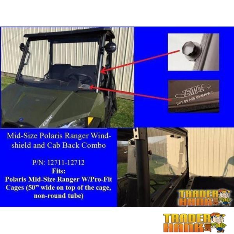 Mid-Size Ranger Windshield & Cab Back Combo | UTV ACCESSORIES - Free Shipping