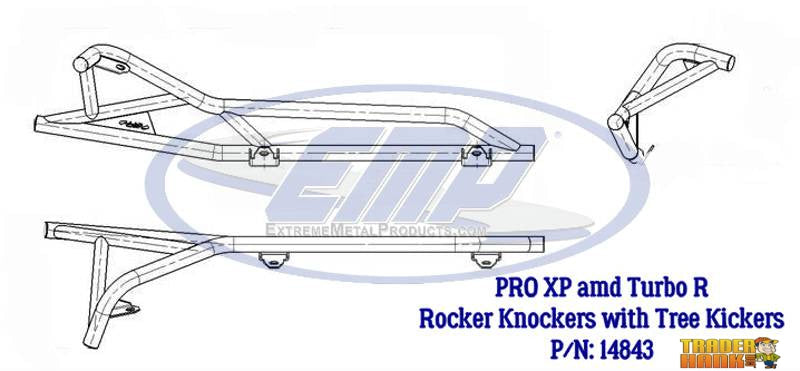 RZR PRO-XP and PRO-R Rocker Knockers with Tree Kicker Nerf Bars (2 seat) | Free shipping