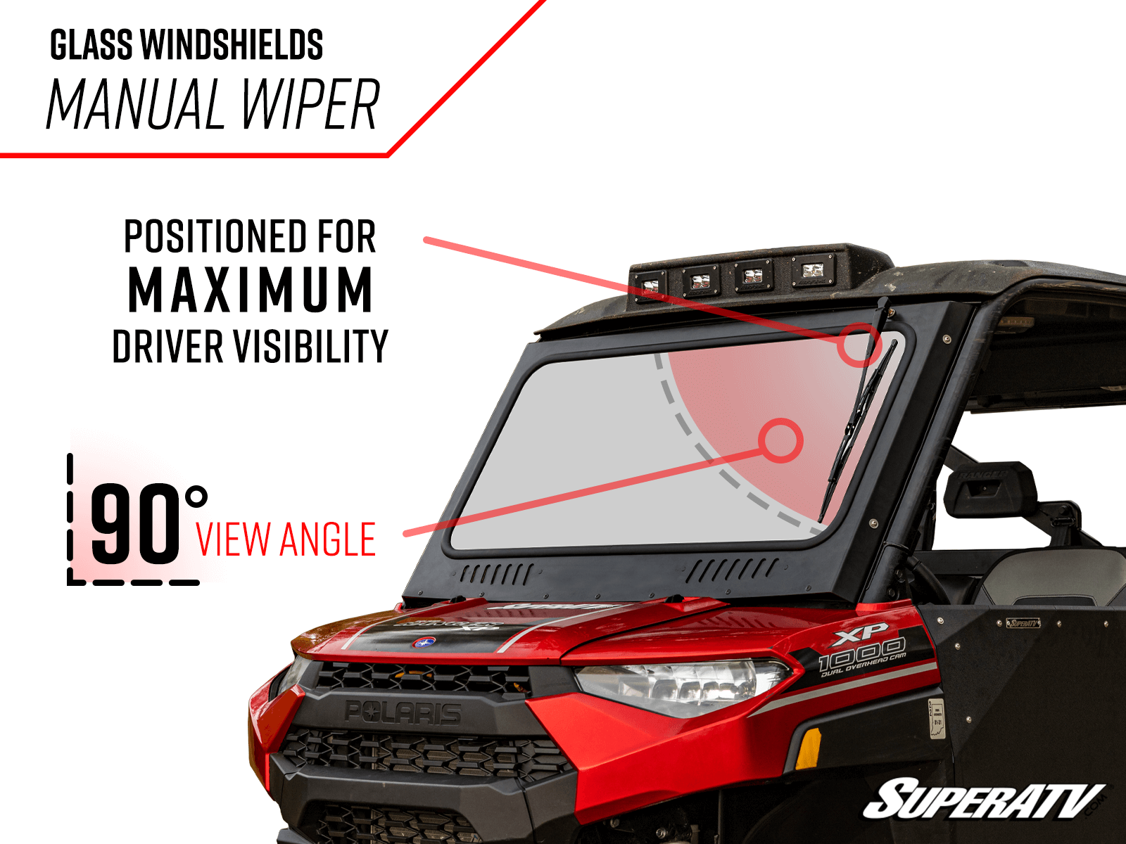 Polaris Ranger XP Kinetic Glass Windshield