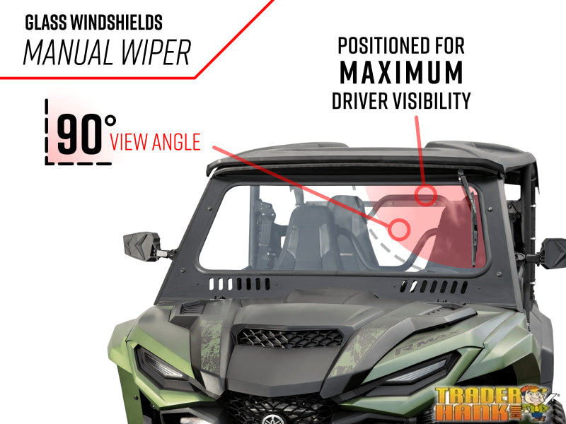 Yamaha Wolverine X2/X4 Glass Windshield | UTV Accessories - Free shipping